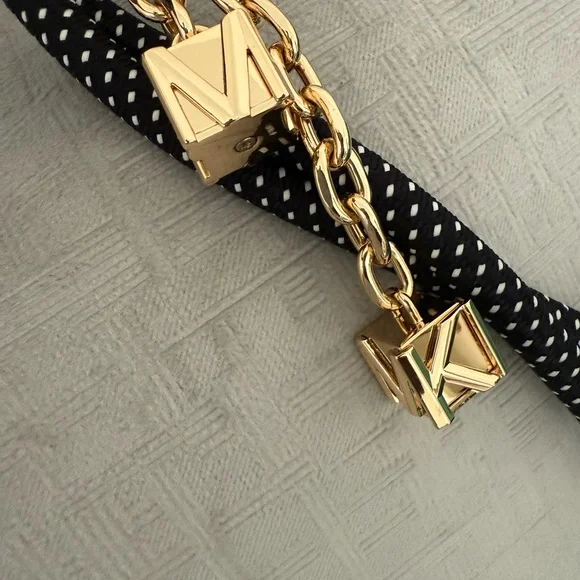 New MICHAEL KORS Gold & Black Cord Bag Charm (CHARM ONLY - bag not included) - Picture 9 of 12